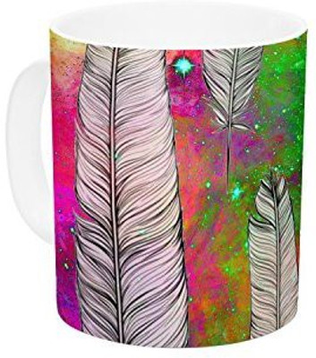

Kess InHouse InHouse Suzanne Carter Feather Rainbow Space Ceramic Coffee, 11 oz, Multicolor Ceramic Mug(60 ml)