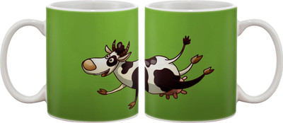 

Artifa Funny Cow Cartoon Porcelain, Ceramic Mug(350 ml), Multicolor