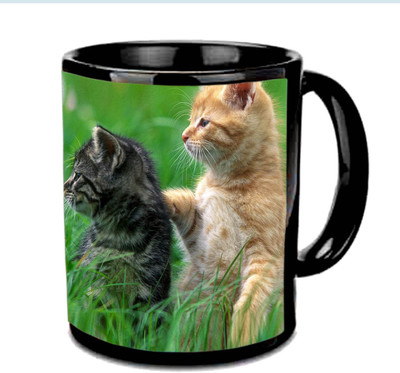 

Raj Laxmi Cute cats black Ceramic Mug(350 ml)
