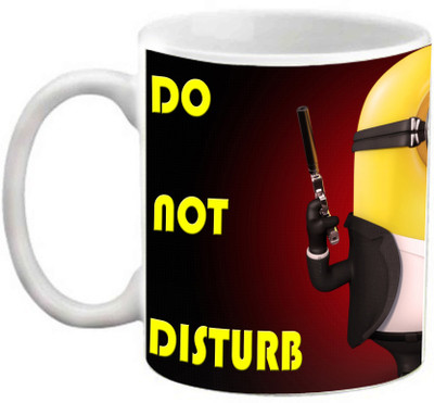 

EFW MINION THEME DO NOT DISTURB 325ml PRINTED COFFEE Ceramic Mug(325 ml)