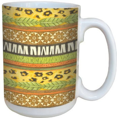 

Tree-Free Greetings Greetings 79299 Jungle Stripe by Debbie Mumm Ceramic with Full-Sized Handle, 15-Ounce Ceramic Mug(60 ml), Multicolor
