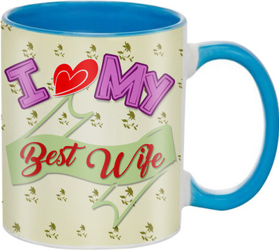 

SKY TRENDS Beautiful Special and Best Happy Valentine Gifts for Boyfriend Girlfriend Fiance Wife Husband Friends Birthday Anniversary096 Ceramic Mug(325 ml), Blue