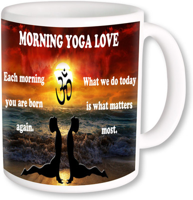 

PhotogiftsIndia Yoga Coffee 004 Ceramic Mug(325 ml), Multicolor