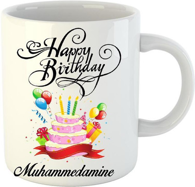 

Huppme Happy Birthday Muhammedamine White (350 ml) Ceramic Mug(350 ml)