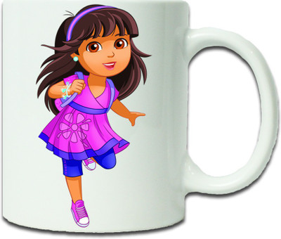 

Maison N Mode Cute Girl Coffee Ceramic Mug(330 ml), Multicolor