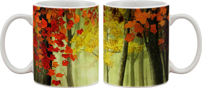 

Artifa Colors In The Forest Porcelain, Ceramic Mug(350 ml), Multicolor