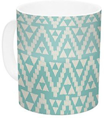 

Kess InHouse InHouse Amanda Lane Geo Tribal Turquoise Sky Teal Aztec Ceramic Coffee, 11 oz, Multicolor Ceramic Mug(60 ml)