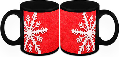 

Homesogood Christmas Flakes Ceramic Mug(325 ml, Pack of 2)