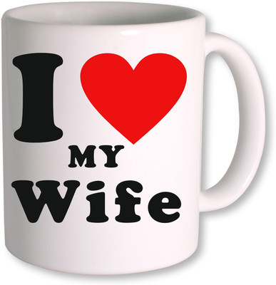 

PhotogiftsIndia I Love Wife Ceramic Mug(350 ml), White