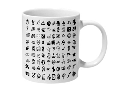 

Mooch Wale Travelling 90 Icons Ceramic Mug(325 ml), Multicolor