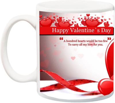 

ME&YOU Gift for Husband/Wife,Boyfriend/Girlfriend;Happy Valentine's Day Printed Ceramic Mug(325 ml), Multicolor