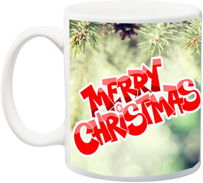 

ME&YOU Precious Gift for Parents/Friends/Merry Christmas Jingle Bells Printed Ceramic Mug(325 ml), Multicolor