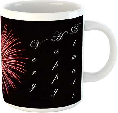 

Deeher Gifts Happy Diwali Design34 Ceramic Mug(330 ml), Multicolor