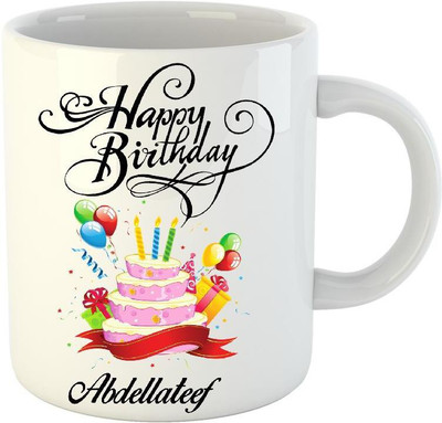 

HuppmeGift Happy Birthday Abdellateef White (350 ml) Ceramic Mug(350 ml)