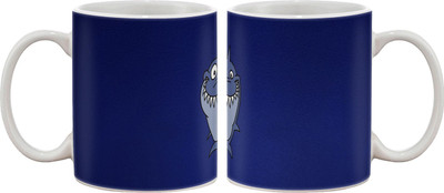 

Artifa Funny Shark Cartoon Porcelain, Ceramic Mug(350 ml), Multicolor