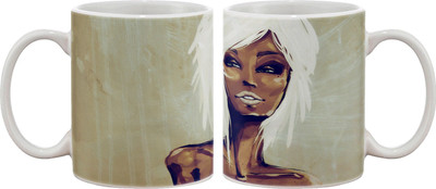 

Artifa Girl Painting Porcelain, Ceramic Mug(350 ml), Multicolor