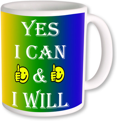 

PhotogiftsIndia motivational quotes yes I Can Ceramic Mug(325 ml), Multicolor