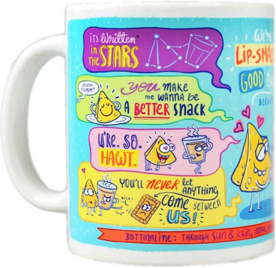 

Chumbak Chai Somsa Ceramic Mug(300 ml), Multicolor