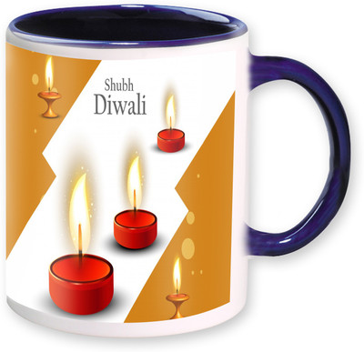 

Heyworlds happy diwali gifts 16 Ceramic Mug(325 ml), Multicolor