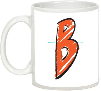 

AllUPrints Colorful Handwritten Alphabet Letters "B" Ceramic Mug(325 ml), White