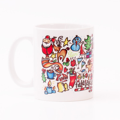 

Chumbak Christmas Pattern Ceramic Mug, Multicolor