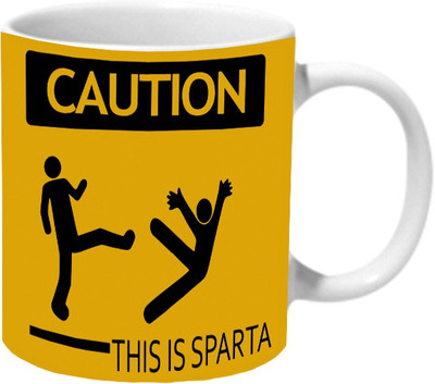 

Mooch Wale Caution This Is Sparta Ceramic Mug(325 ml), Multicolor