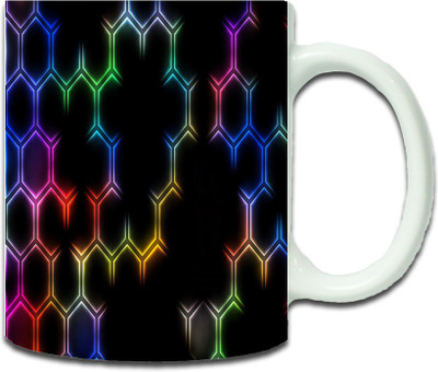 

Maison N Mode Lighting Pattern Coffee Ceramic Mug(330 ml), Multicolor