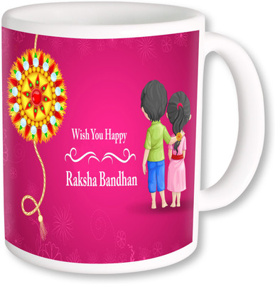 

PhotogiftsIndia Happy Rakshabandhan Ceramic Mug(325 ml), Multicolor