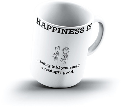 

Ucard Happiness Is1545 Bone China, Ceramic, Porcelain Mug(325 ml)