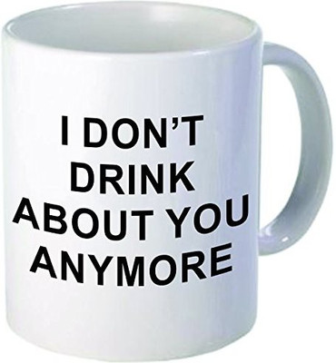 

Rikki Knight Knight I Don't Drink About You Anymore Funny Quotes Design Ceramic Coffee Cups, 11 oz., White Ceramic Mug(60 ml), Multicolor
