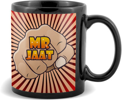 

SKY TRENDS Mr. Jaat Black coffee Ceramic Mug(320 ml)