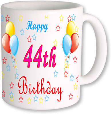 

PhotogiftsIndia 44th Happy Birthday Coffee Ceramic Mug(350 ml), Multicolor