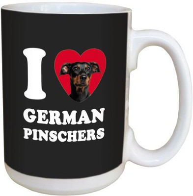 

Tree Free Free Greetings LM45054 I Heart German Pinschers Ceramic with Full-Sized Handle, 15-Ounce, Black and Tan Ceramic Mug(60 ml), Multicolor
