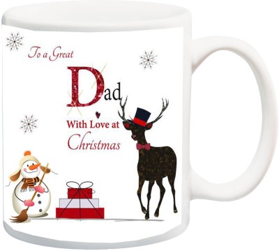 

ME&YOU Gift For family/Relative/friend;to a Great Dad with love at christmas printed Ceramic Mug(325 ml), Multicolor