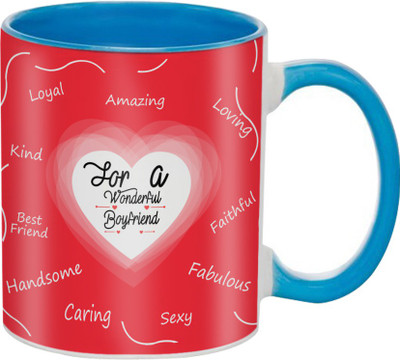 

SKY TRENDS Great Romantic Love Best Gifts For Valentine Day For Girlfriend Boyfriend Fiance Wife Husband, Anniversary,Christmas, Design 063 Ceramic Mug(325 ml), Blue