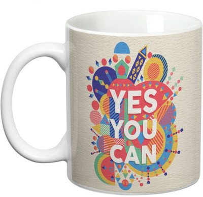 

Prithish Yes You Can Ceramic Mug(330 ml), Multicolor