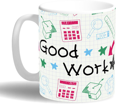 

PRINT OPERA Good Work Ceramic Mug(330 ml), Multicolor