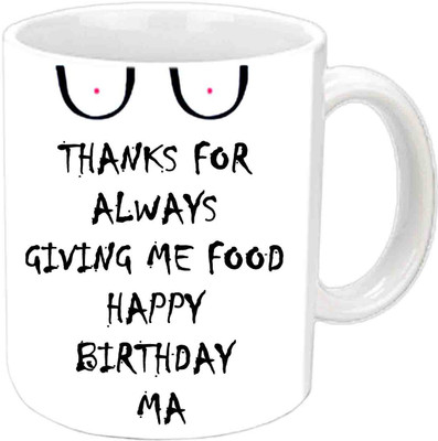 

Raj Laxmi Happy B'day "Maa" White Ceramic Mug(3.5 ml)