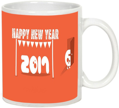 

AllUPrints Lets All Welcome New Year 2017 White Ceramic Mug(325 ml)