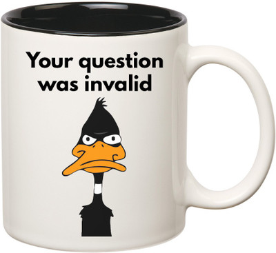 

HuppmeGift Invalid Question Inner Black Ceramic Mug(350 ml), Black;white