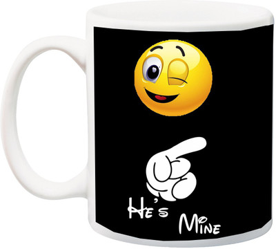 

ME&YOU Gift for Husband/Boyfriend;He's Mine printed Ceramic Mug(325 ml), Multicolor