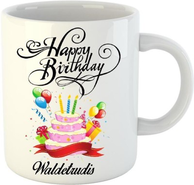 

Huppme Happy Birthday Waldetrudis White (350 ml) Ceramic Mug(350 ml)