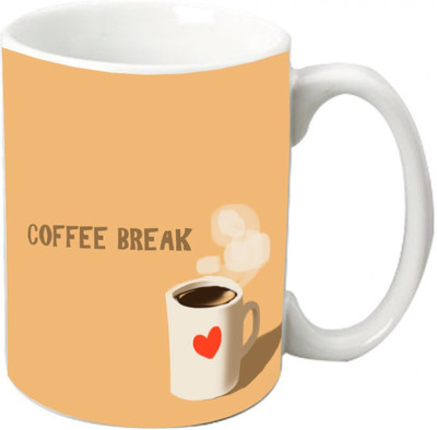 

Maison N Mode Coffee Break Coffee Ceramic Mug(330 ml), Multicolor