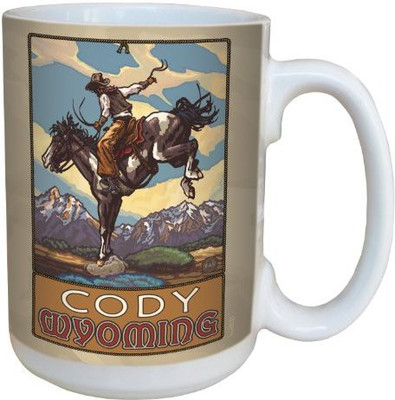 

Tree-Free Greetings Greetings lm43123 Vintage Cody Wyoming Cowboy by Paul A. Lanquist Ceramic with Full-Sized Handle, 15-Ounce, Multicolored Ceramic Mug(60 ml), Multicolor