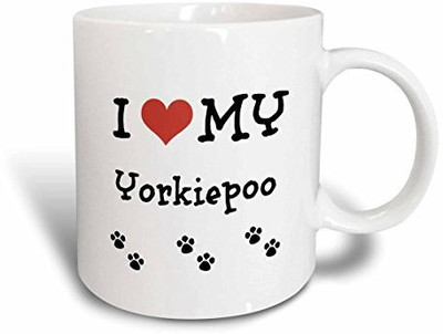 

3dRose I Love My - Yorkiepoo - Ceramic, 15-Ounce (mug_183651_2) Ceramic Mug(60 ml), Multicolor