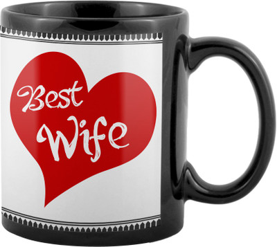 

SKY TRENDS World's Best Gifts For Valentine Girlfriend Boyfriend Friend Husband Wife Anniversary & Birthday Design Code 039 Ceramic Mug(325 ml), Black