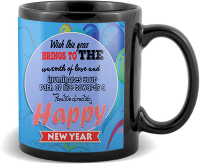 

SKY TRENDS Happy new year very beautyful colour combination gifts for boyfriend girlfriend friend Ceramic Mug(320 ml), Black