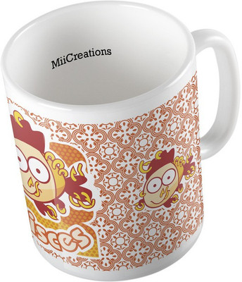 

MiiCreations Printed Zodiac Sign Pisces Ceramic Mug(325 ml), Multicolor
