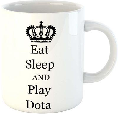 

Deeher Gifts Eat sleep and play Dota Ceramic Mug(330 ml), Multicolor