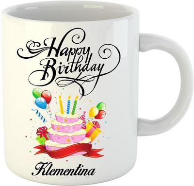 

Huppme Happy Birthday Klementina White (350 ml) Ceramic Mug(350 ml)